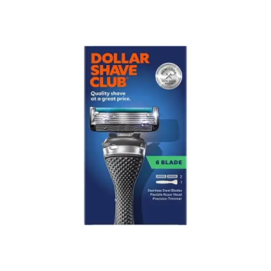 Dollar Shave Club 6-Blade Men's Razor Starter Set - 1 Handle + 2 Cartridges image {1}