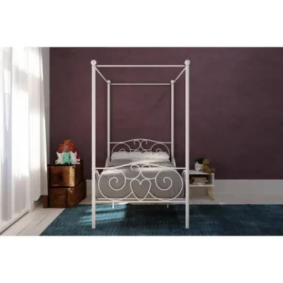 Twin Clara Metal Bed White - Room & Joy image {4}