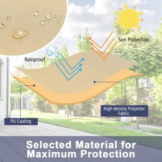 Costway Patio 60''x43'' 2-Seater Bench Loveseat Deep Sofa Cover Waterproof Handle Air Vent image {6}