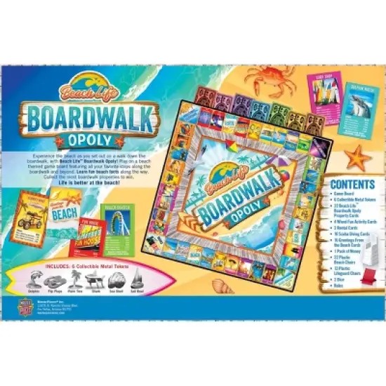 MasterPieces Opoly Family Board Games - Beach Life Boardwalk Opoly image {3}
