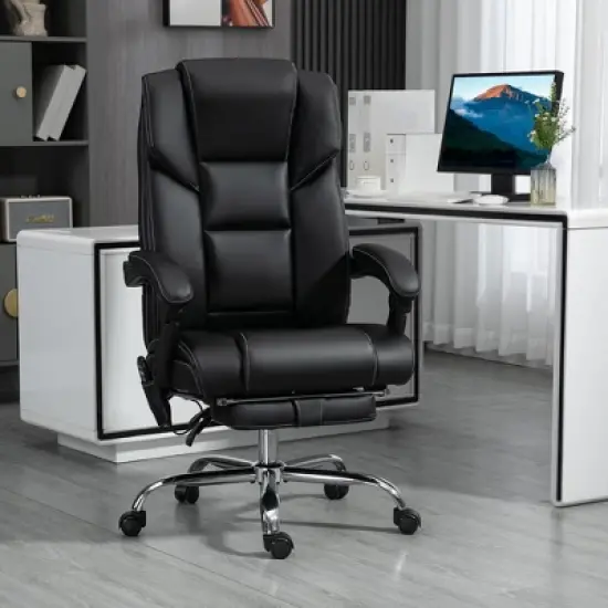 PAGED Executive Office Chair 6 Point Vibrating Massage Computer Chair with Reclining Backrest and Padded Armrests, Desk Chair for Office image {8}