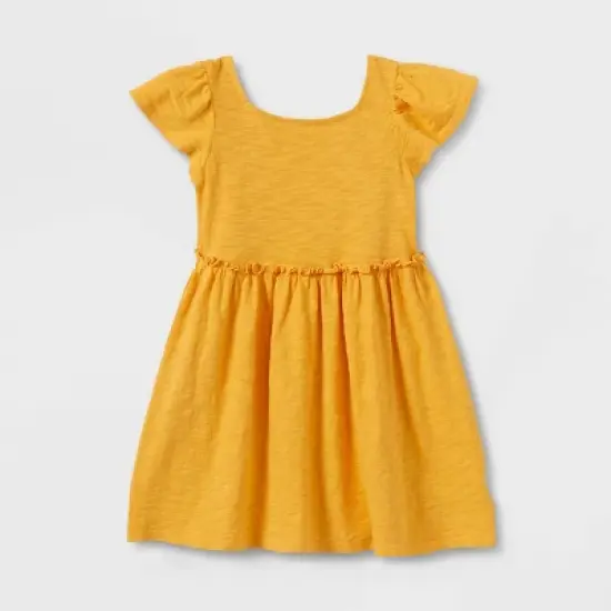 Toddler Girls' Short Sleeve Solid Knit Washed Dress - Cat & Jack&trade; image {4}