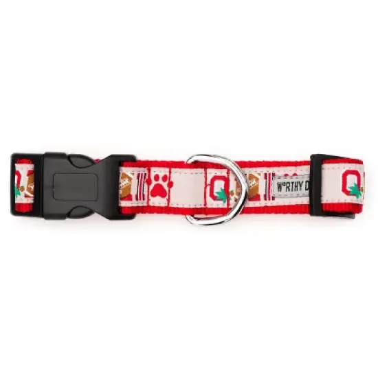 The License House Ohio State Buckeyes Paw Print OH-IO Dog Collar image {2}