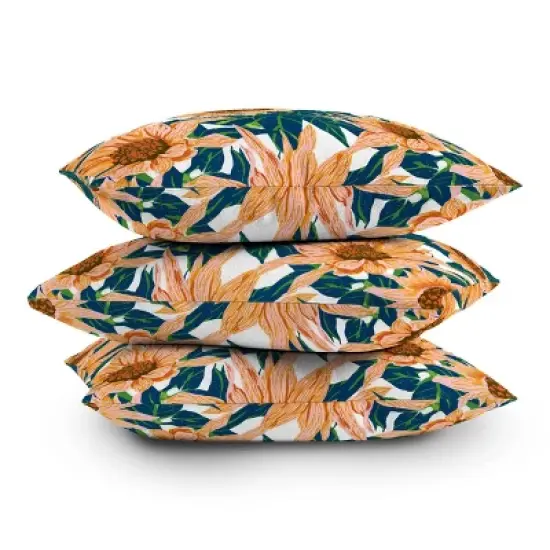 Sunflowers Outdoor Throw Pillow Orange/Blush - Deny Designs image {2}