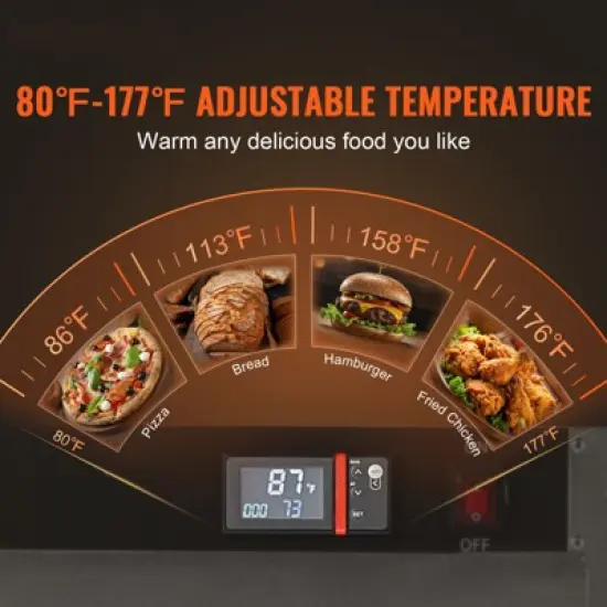 VEVOR Hot Box Food Warmer, 5-Tier Concession Warmer with Water Tray, 5 Pans, Single-door and Adjustable Shelves, Stainless Steel Food Warmer Cabinet image {2}