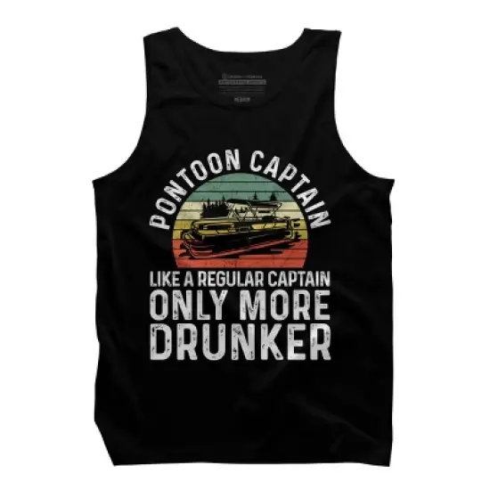 Men's Design By Humans Pontoon Captain, Different Than Other Captains By MeowShop Tank Top image {2}