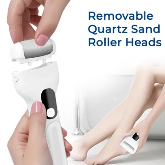 Electric Foot Callus Remover, Rechargeable Professional Pedicure Tools for Feet- White image {3}