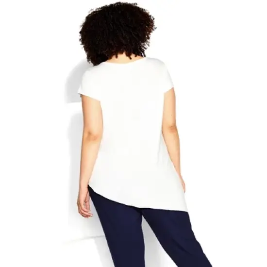 Women's Plus Size Asymmetrical Bamboo Top - ivory | ZIM & ZOE image {1}