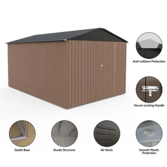 8 x12Ft Outdoor Storage Shed,Metal Garden Shed,Large Metal Tool Sheds with Updated Frame Structure and Lockable Doors,for Backyard Garden Patio Lawn image {4}
