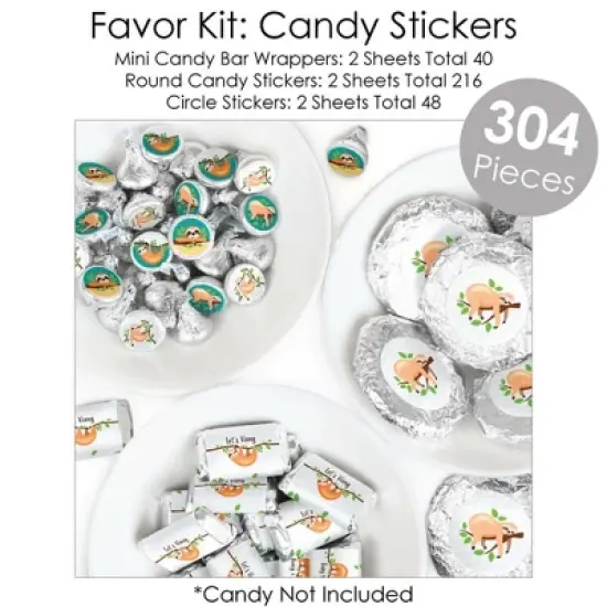 Big Dot of Happiness Let's Hang - Sloth - Baby Shower or Birthday Party Supplies - Banner Decoration Kit - Fundle Bundle image {6}