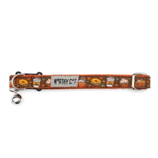 The Worthy Dog Pumpkin Spice Breakaway Adjustable Cat Collar image {2}