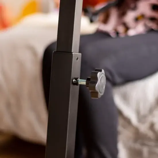 IRIS USA Height Adjustable Laptop Cart and Dynamic Rolling Workstation, Brown image {3}