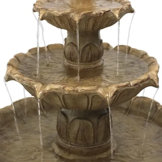 Sunnydaze 46"H Electric Polystone 3-Tier Classic Tulip Outdoor Water Fountain image {4}