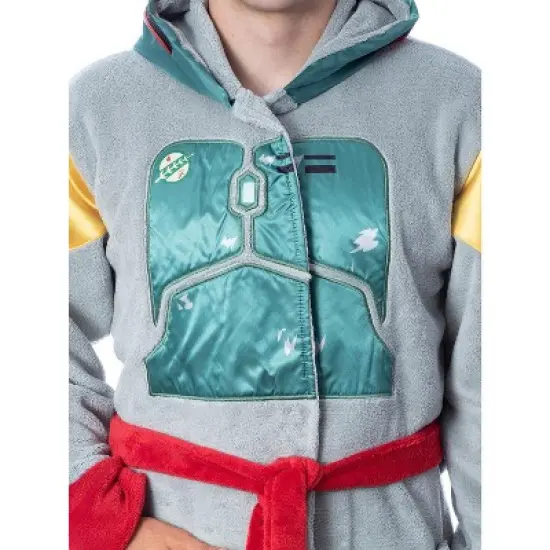 Star Wars Adult Boba Fett Bounty Hunter Fleece Robe Bathrobe For Men Women Multi image {5}
