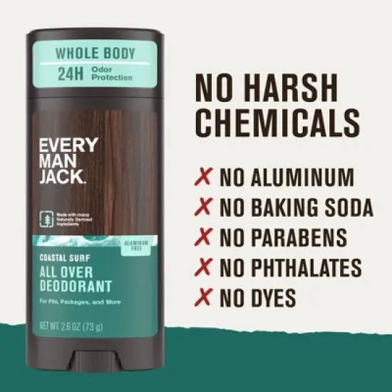 Every Man Jack All Over Solid Deodorant Coastal Surf - 2.6oz image {6}