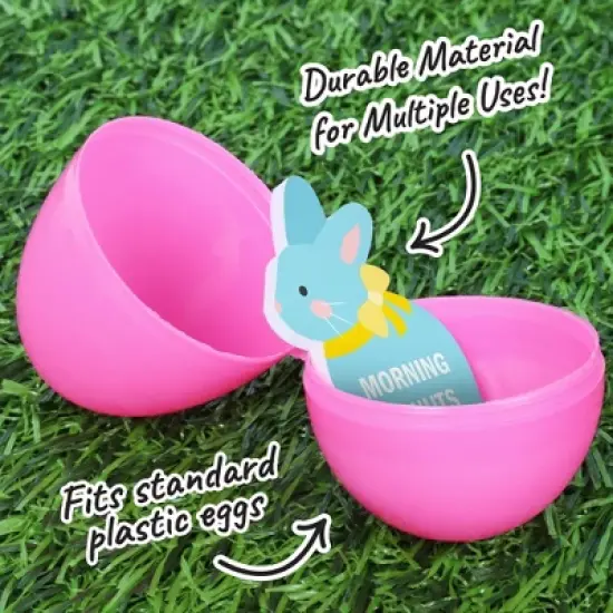 Big Dot of Happiness Colorful Easter Egg Hunt Token Stuffers, 24 Count Bunny Shape Filler Tokens with Fun Rewards for Kids, Reusable Easter Activity, image {2}