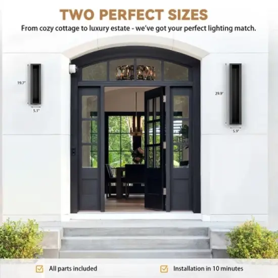 LamQee Modern Outdoor Wall Lights Fixtures 3000K Integrated LED Exterior Lighting Fixtures with Rectangle Metal Frame image {11}