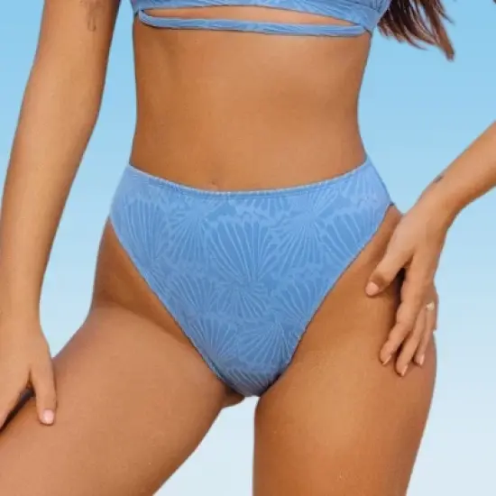 Women's High Waist Textured Bikini Bottom - Cupshe image {7}