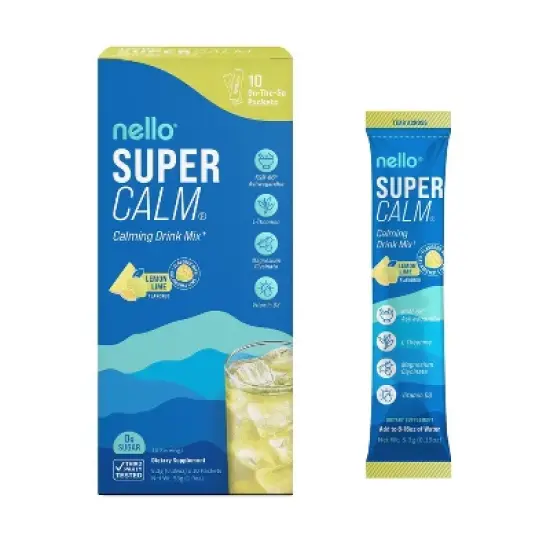 Nello Supercalm Calming Drink Mix Supplement Powder - Lemon Lime - 10ct image {6}