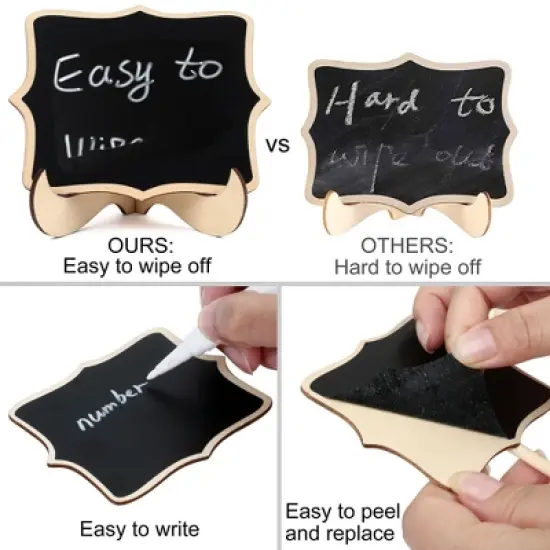LotFancy 20 Pack Wood Mini Chalkboard Signs, Food Labels for Party Buffet, Black image {7}
