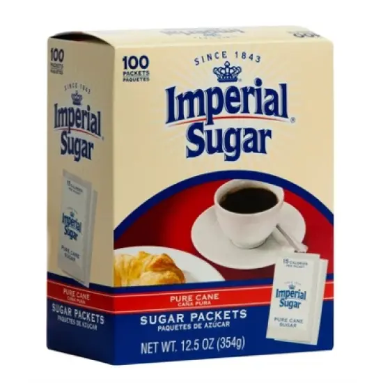 Imperial Sugar Pure Cane Sugar Packets, 100 Ct, 12.5 oz image {2}