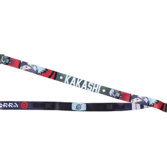 Naruto Shippuden Anime Kakashi ID Badge Holder Lanyard w/ Kakashi Rubber Pendant image {1}