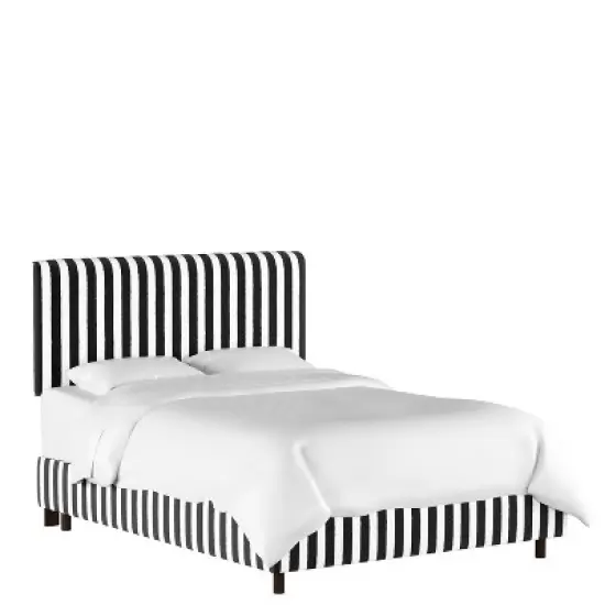 Olivia Striped Upholstered Bed - Skyline Furniture image {1}