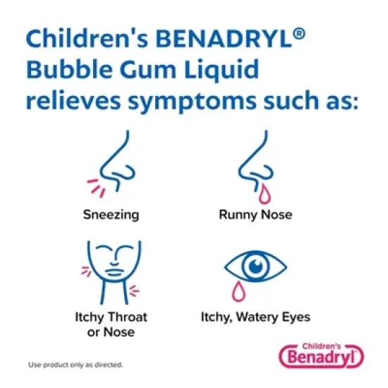 Children's Benadryl Dye-Free Allergy Liquid - Diphenhydramine HCl - Bubble Gum - 8 fl oz image {4}