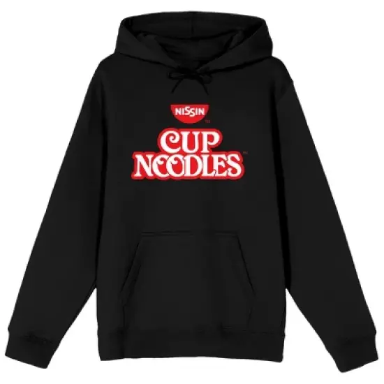 Nissin Cup Noodles Logo Long Sleeve Black Adult Hooded Sweatshirt image {6}