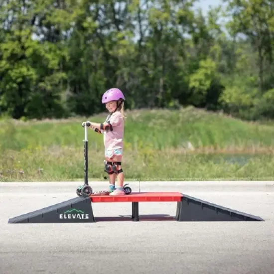 Elevate Outdoor EZ-Link Setup Skateboard Ramp 3-Piece Set with 3 Setup Options for Manual Tricks & Flips for Scooters & BMX Bikes, Orange image {3}