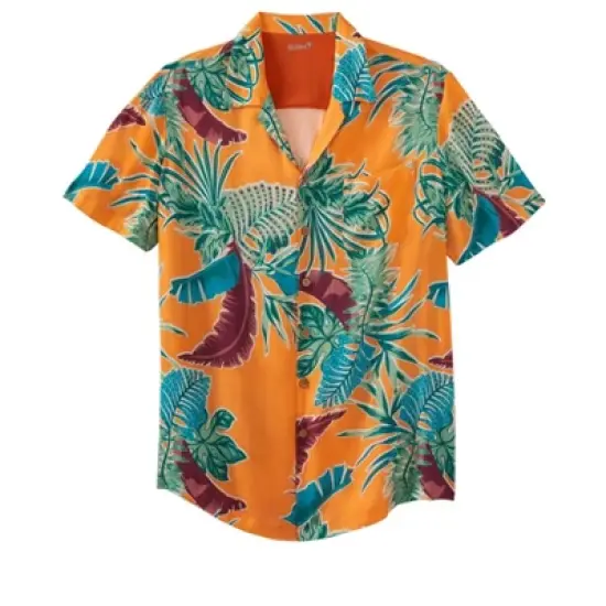 KS Island by KingSize Men's Big & Tall  Printed Rayon Short-Sleeve Shirt image {6}