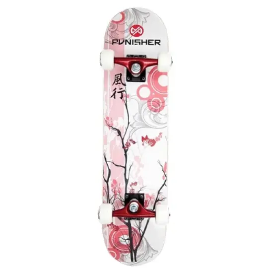 Punisher Skateboards Cherry Blossom 31-Inch Skateboard With Helmet Combo, Pink image {2}