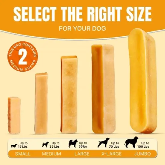 Tibetan Dog Chew Yak Cheese Dog Chew - Medium 2 Sticks image {7}