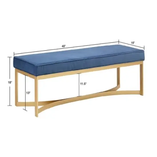 Secor Upholstered Accent Bench with Metal Base - Martha Stewart image {8}
