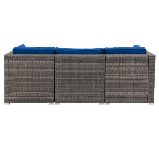 Parksville 3pc Patio Sectional Set - Gray - CorLiving image {4}