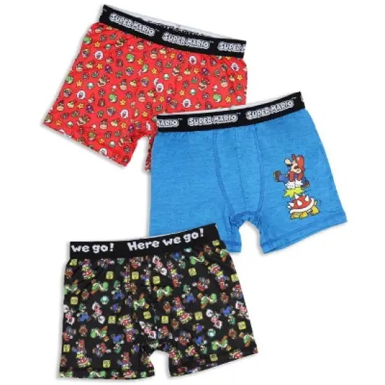 Super Mario Bros Boys Character 3 Pack Athletic Boxer Briefs image {4}