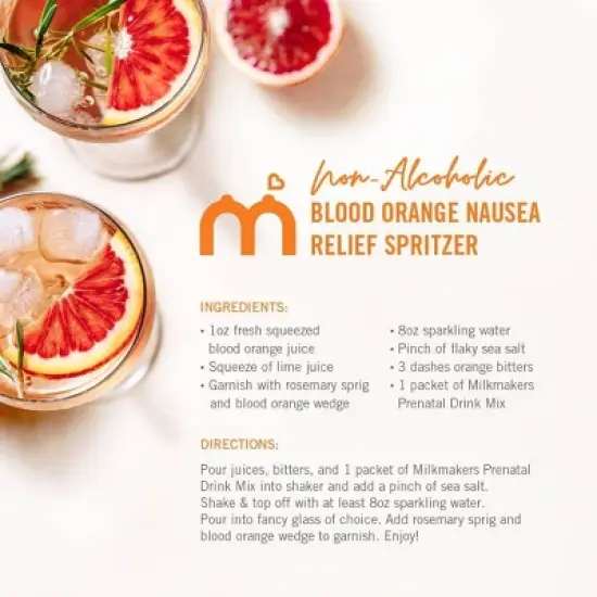 Milkmakers Prenatal Drink Mix Dietary Supplement - Blood Orange - 14ct image {4}