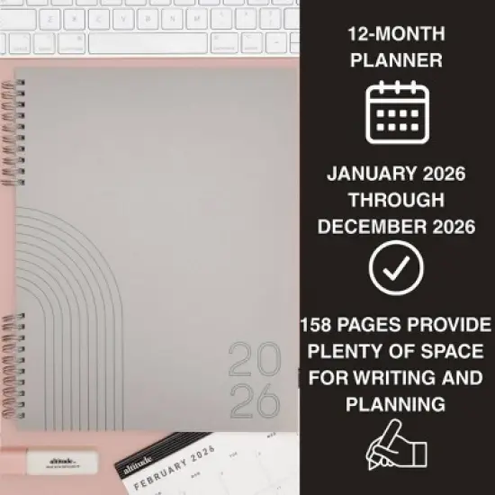 Altitude 2026 12 Months Planner 8.5"x11" Monthly/Weekly Warm Gray image {1}