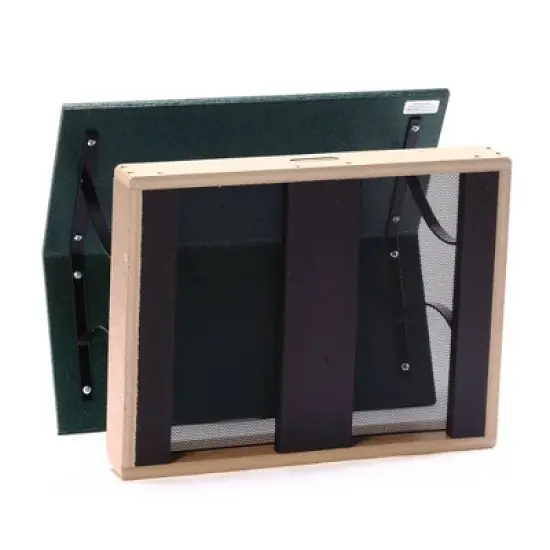 Birds Choice Fly-Thru Medium Bird Feeder 11" Green & Taupe: Weather-Resistant, UV-Resistant, Pole Mount image {3}