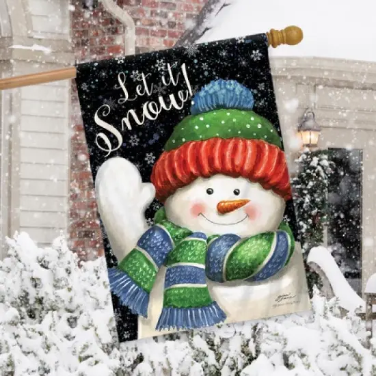 Briarwood Lane Snow Time Snowman Winter House Flag Let It Snow28" image {2}