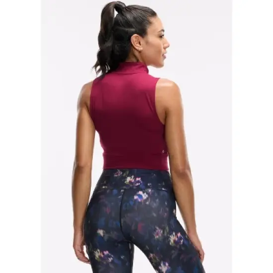 Peloton Women's Cadent Mock Neck Tank, Beet Red image {2}