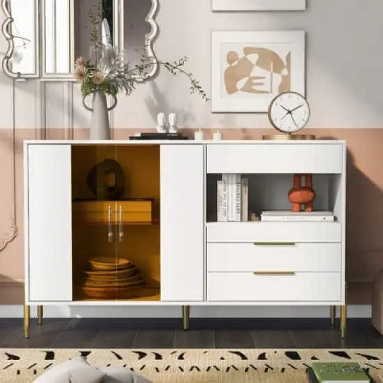 Modern Storage Cabinets with Acrylic Doors and Adjustable Shelves-ModernLuxe image {1}