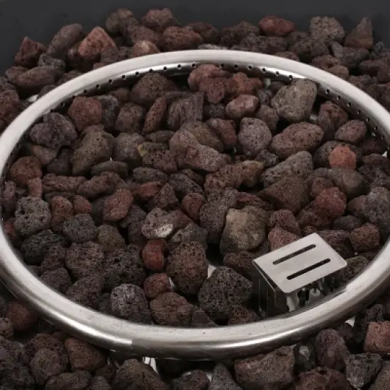 GDFStudio Andreson Outdoor 40,000 BTU Lightweight Concrete Square Fire Pit Table, Dark Gray image {5}