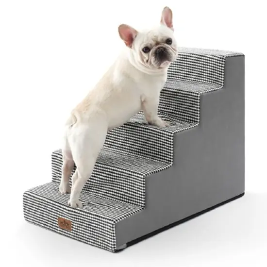 Cozy Kiss 5-Tier Extra-Wide Foam Pet Steps, Non-Slip Dog Stairs for High Beds & Sofas with Removable Washable Cover image {13}