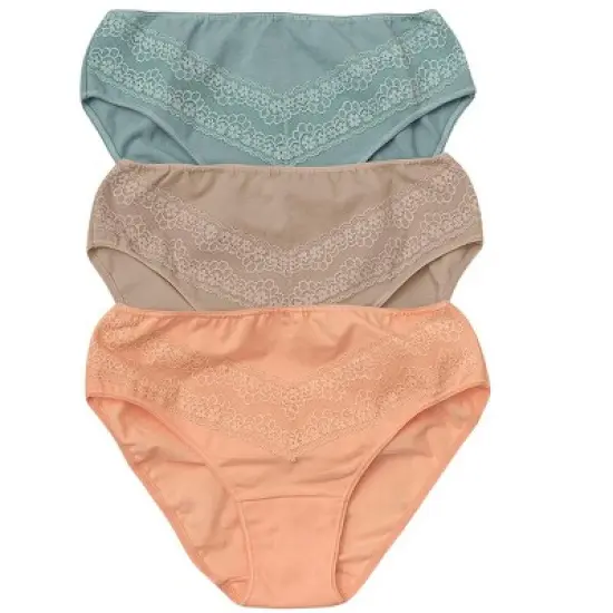 Leonisa  3-pack high-cut brief panties with lace - image {4}
