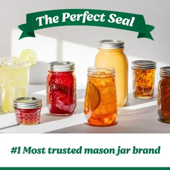 Ball 8oz. 12pk Glass Regular Mouth Mason Jar with Lid and Band image {1}