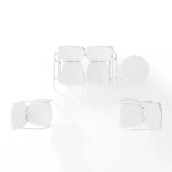 Ridgeland 4pc Outdoor Metal Conversation Set - White - Crosley image {6}