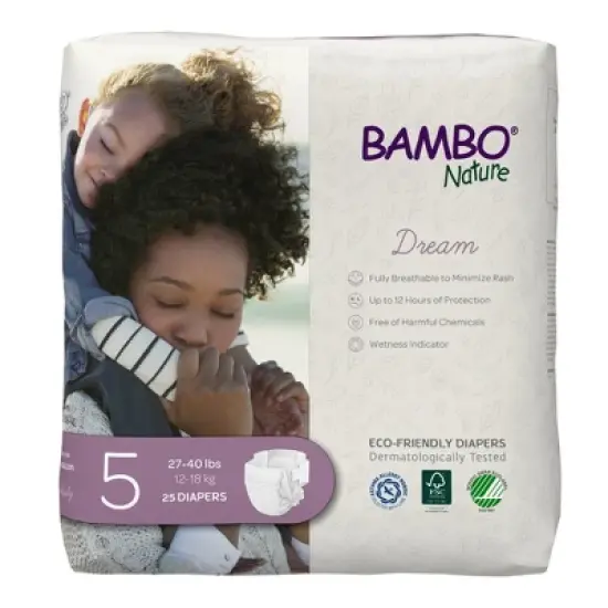 Bambo Nature Dream Baby Diapers - Eco-Friendly, Heavy Absorbency - Size 5, 27-40 lbs image {5}