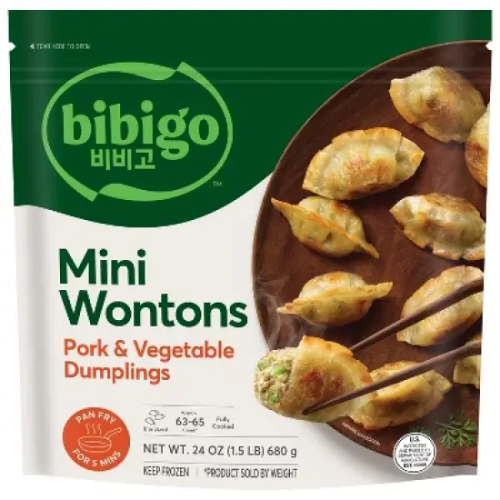 Bibigo Frozen Mini Wontons Pork & Vegetable Dumplings - 24oz image {9}
