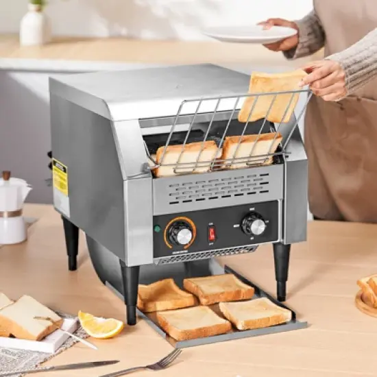 VEVOR Commercial Conveyor Toaster, 300 Slices/Hour Conveyor Belt Toaster, Heavy Duty Stainless Steel Commercial Toaster Oven image {1}